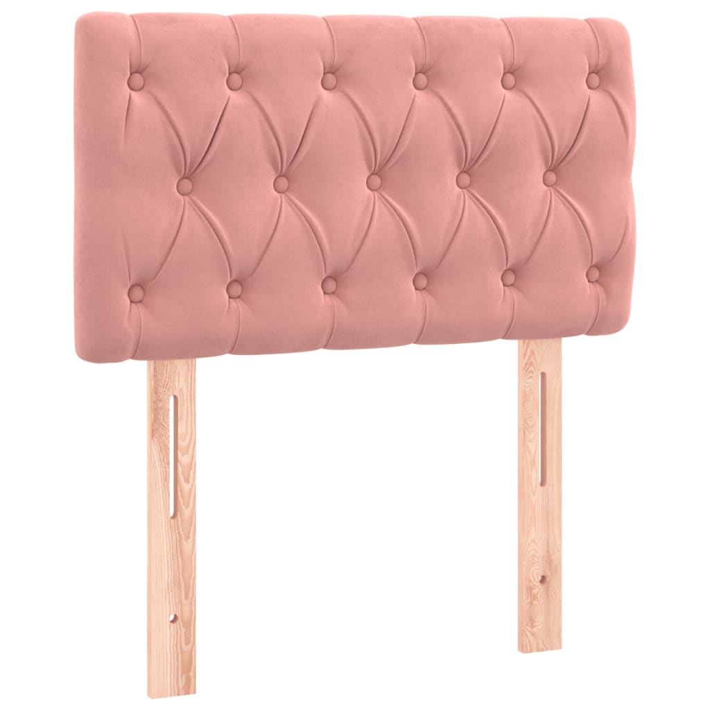 Pink Box Spring Bed with Mattress 80 x 200 cm Velvet