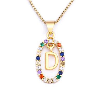 Nidin New Colorful 26 Letters A - Z Initial Alphabet Pendant Long Chain Necklace Jewelry Women Accessories Gift