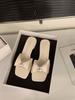 Thick Heel Pink French Cool Slippers Fairy Shoes Wear 2025 New Summer Temperament Versatile Pearl Sandals