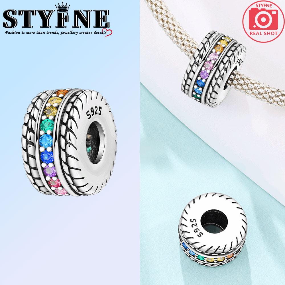 Copper Golden Hollowed-Inlaid Stone Stars And Moon Charms Beads Pendant For Original Bracelet Woman Girl Jewelry