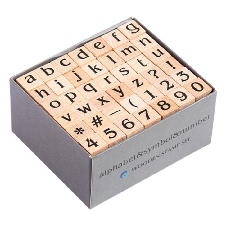 42Pieces Wood Scrapbooking Stamp Geomotric Themed Stamp Letter Number Stamp for Scrapbooking Card Making Journal Album
