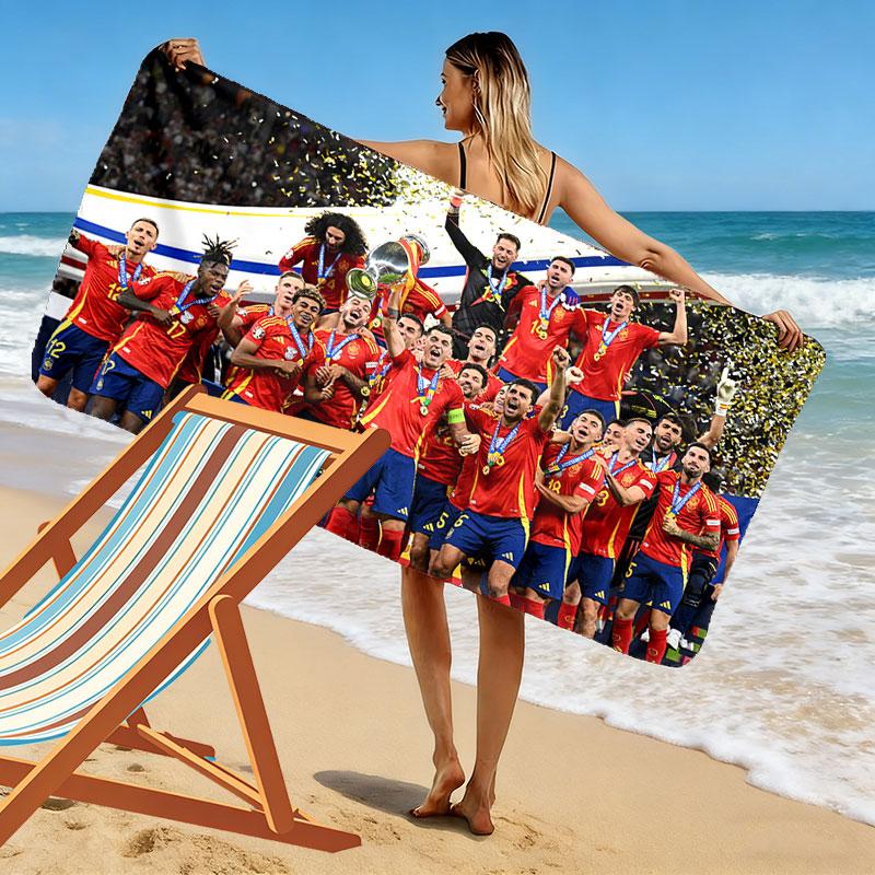 Spain Print Beach Towel, Large Soft Quick Dry Towel for Beach Camping Swimming