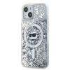 Karl Lagerfeld Klhmp15Mlgchsgh Iphone 15 Plus / 14 Plus 6.7 Hardcase Transparent Liquid Glitter Choupette Head Magsafe