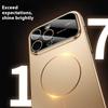 For iPhone 16 Pro Magnetic Case Large View Window Matte PC Phone Back Cover with Lens Film