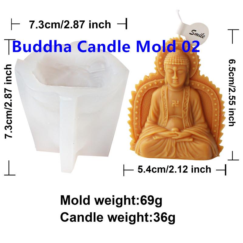 

3D Guanyin Buddha Statue Candle Silicone Mold DIY Handmade Abstract Meditation Tathagata Buddha Mold Gypsum Making Home Decor