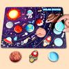 Holz Kinder Weltraum Planeten Puzzle Sonnensystem Planeten Spielzeug Planeten Zuordnungsspiel Puzzleschale Universum Wissenschaft Lernspielzeug