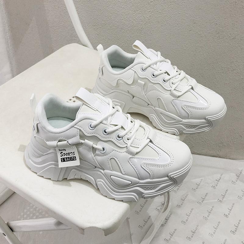 

Новые женские туфли для папы, весенние студенческие универсальные кроссовки, женские повседневные туфли на платформе с завышенной талией 35