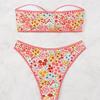 Damen Neuer Blau-Weiß-Porzellan-Druck mit Brust Sexy Bikini Badeanzug