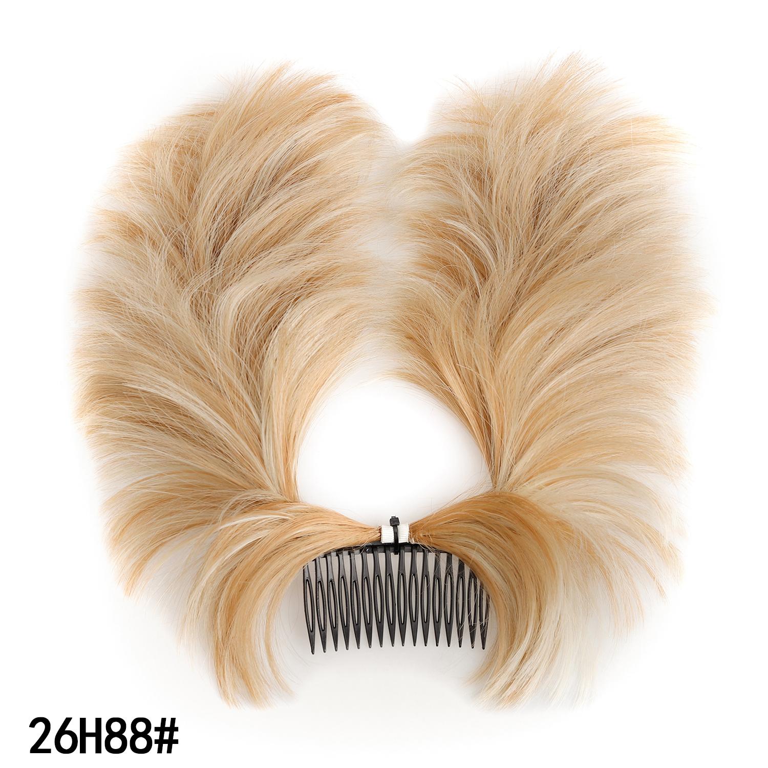 

Жіночі синтетичні перуки для DIY, недбалі пучки, гребінець-кліпса для зачіски, гумки для волосся, штучний пучок, шиньйон, різноманітні зачіски, легко