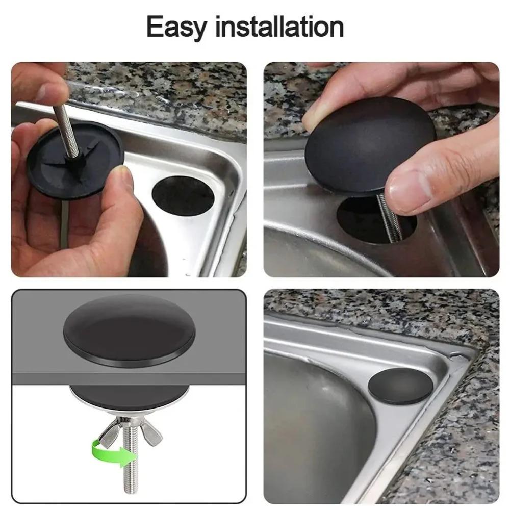 Stainless Steel Metal Sink Hole Cover Kitchen Faucet Hole Cover Tap Hole Blanking-Plug Stopper Basin Cover