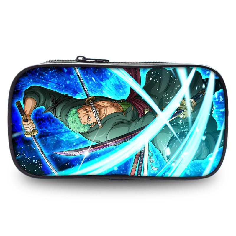 Stunning Polyester One Piece Pencil Case Featuring Zoro And Luffy For Students
