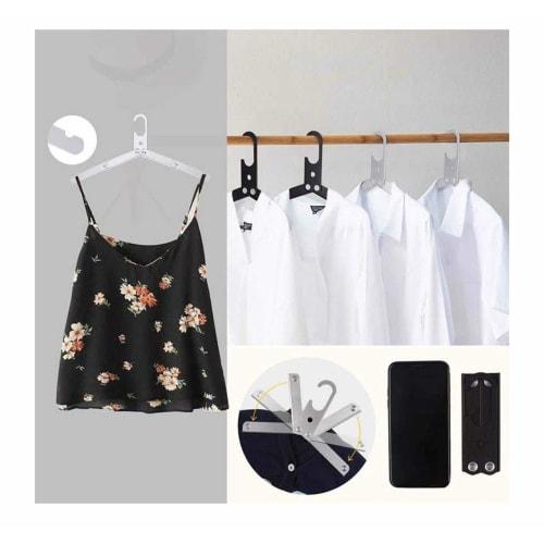 Goods Land [Set of 2] Folding Hangers, Stylish, Foldable, Aluminum, Travel, Camping, Travel, Small, Portable, and Easy To Carry, GD-ORIHAN-2SET-BK-BK