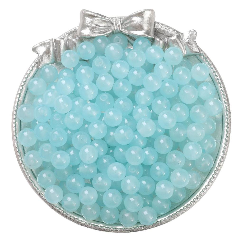 50-135 szt. Kryształowych szklanych koralików, galaretkowych, jednolitych kolorowych, imitujących kamień jadeitu, luźne koraliki dystansowe do wyrobu biżuterii