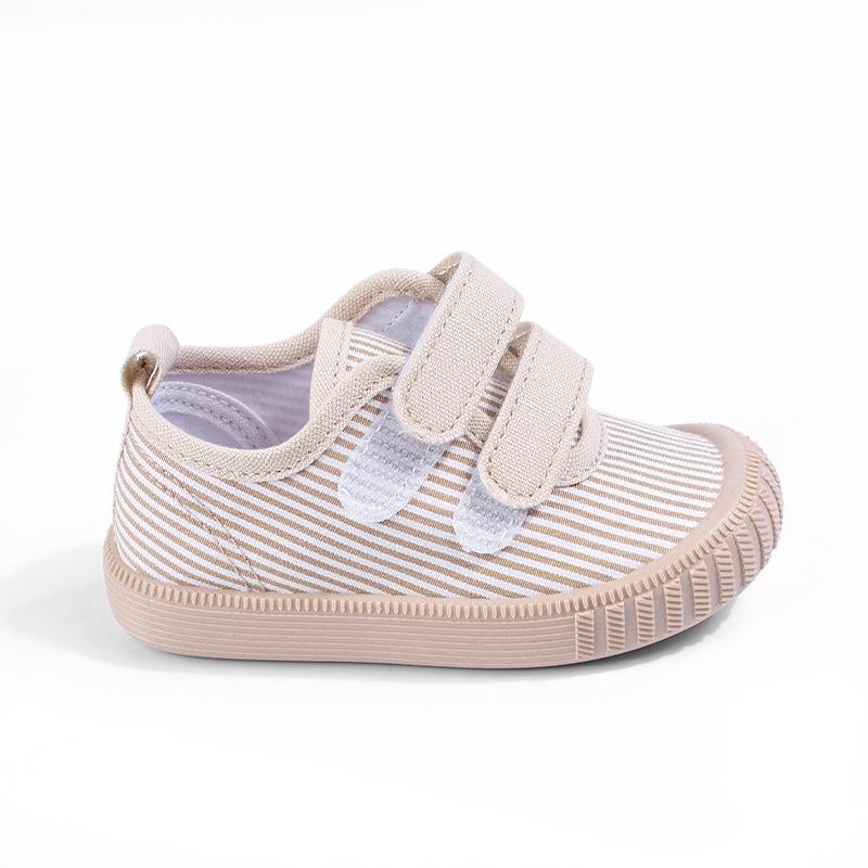 Çizgili Cırtcırtlı Kanvas Ayakkabı: Çocuklar İçin Unisex Yumuşak Tabanlı Bahar Spor Ayakkabıları