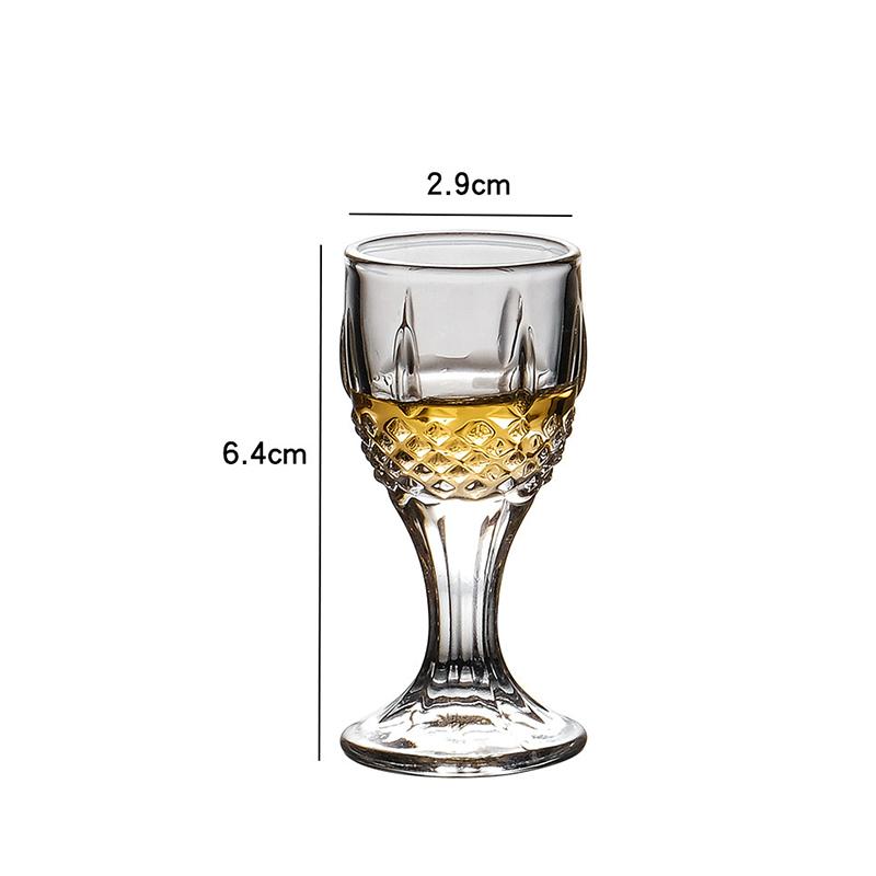 Shot Glass Set 6pcs Small Wine Glass Creative European Retro Exquisite Wineware Drinking Cup Diamond Painting Mini Glass Cup Set