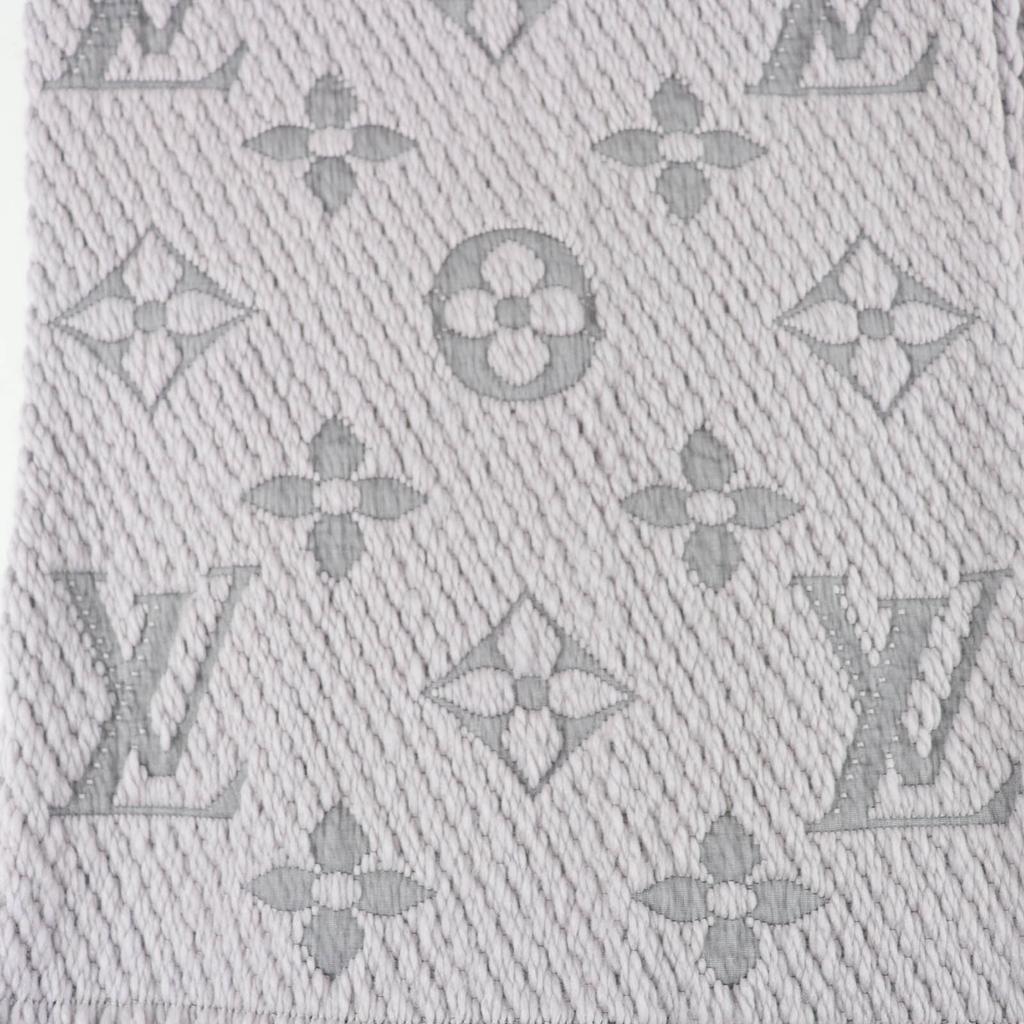 Great LOUIS VUITTON Scarf Esharp Logomania With fringe wool Women M74742 Used