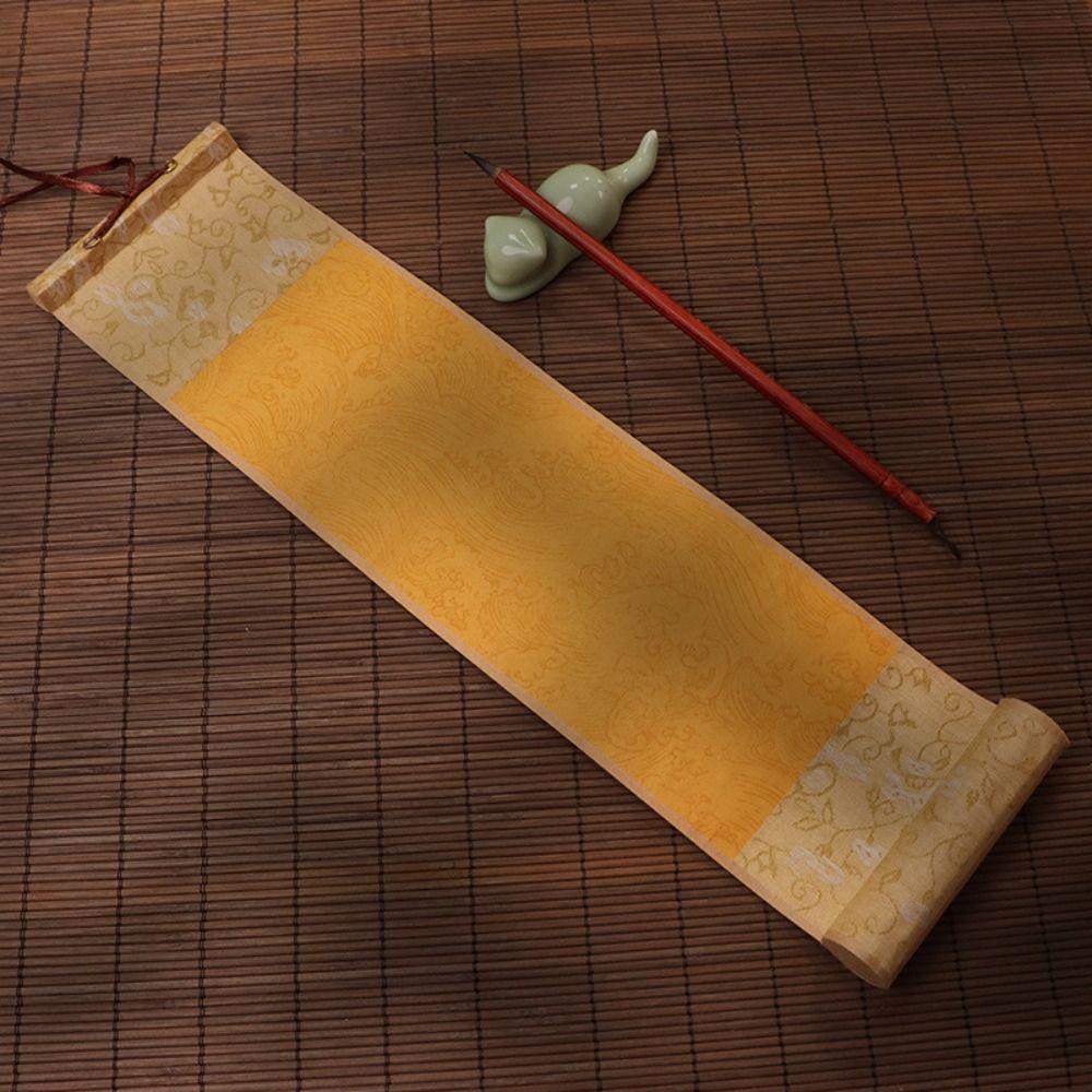 

Self-made Gifts Gilded Rice Paper Scroll Calligraphy Mounting Scroll DIY Crafts 11