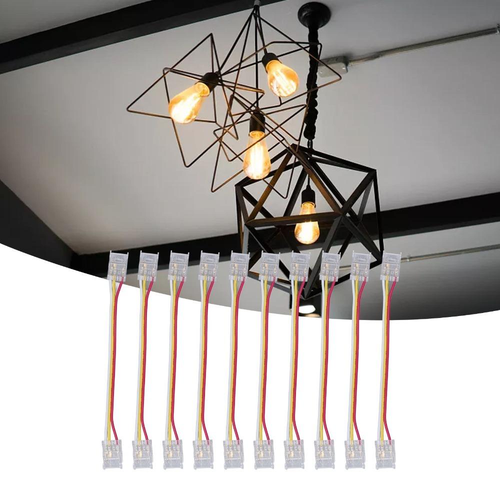 10pcs 3Pin LED Light Strip Connectors 8mm/10mm LED Tape Light Connector  For Party