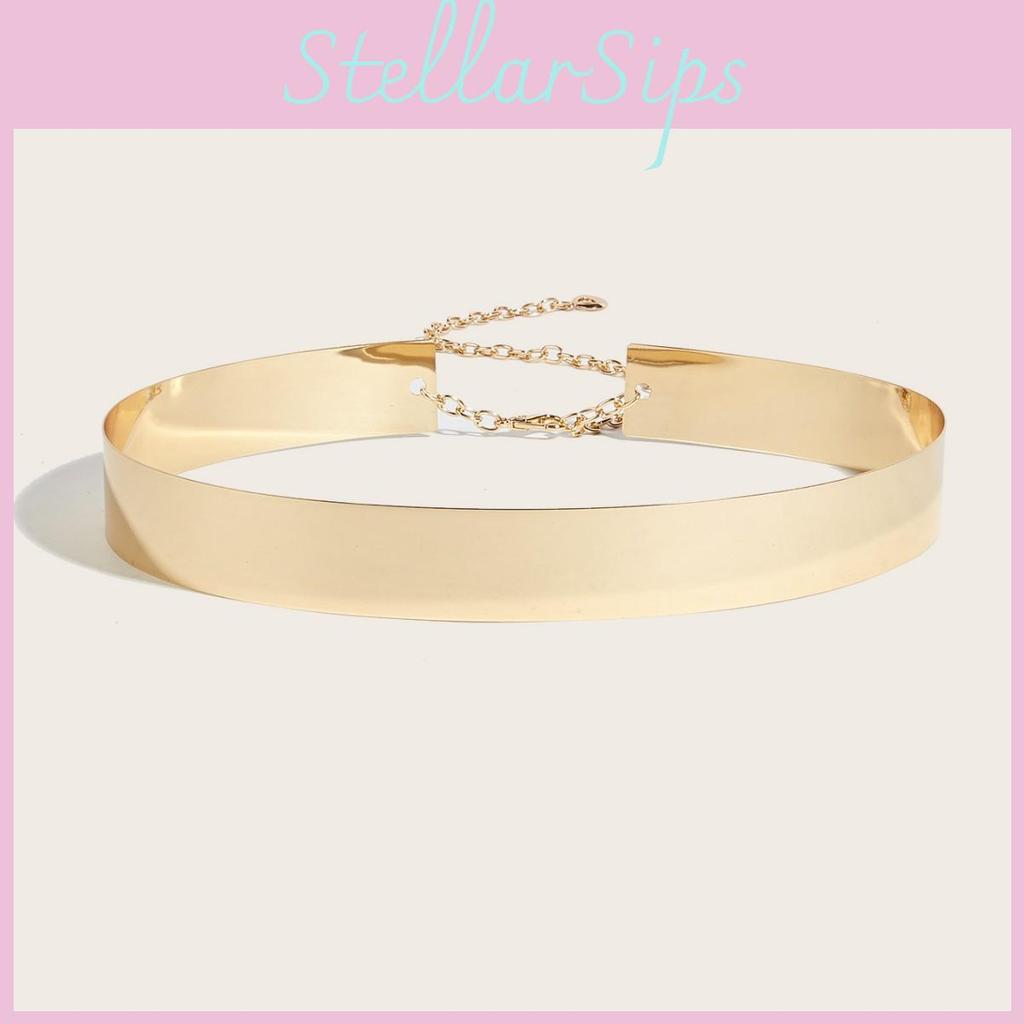 Gold Metal Belt With Hanging Chain For Trendy Casual Outfits