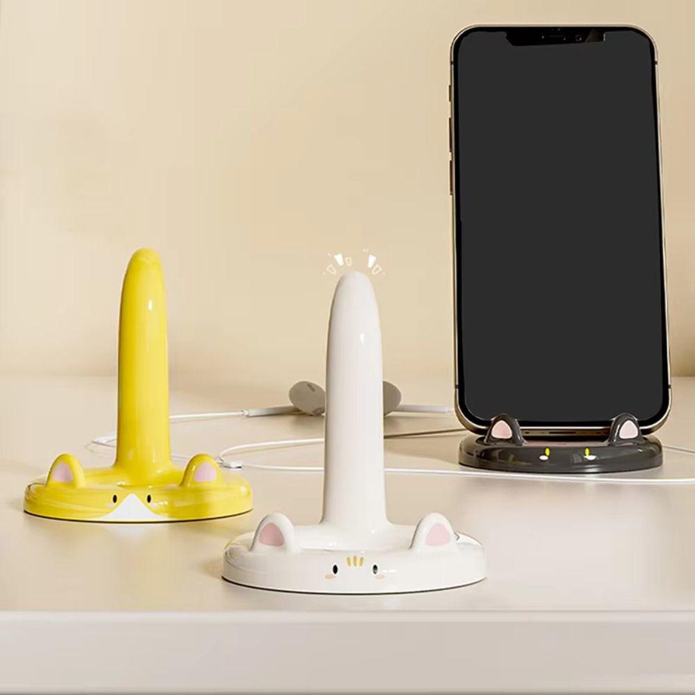 Figure Model Cat Mobile Phone Holder Anti Slip Cat Shape Phone Bracket  Watching TV Phone Support
