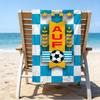 Toalla de Playa con Diseño de Escudo de Club Impreso, Microfibra Súper Suave, Regalo Perfecto Cumpleaños, para Piscina, Playa, Viajes, para familia y amigos