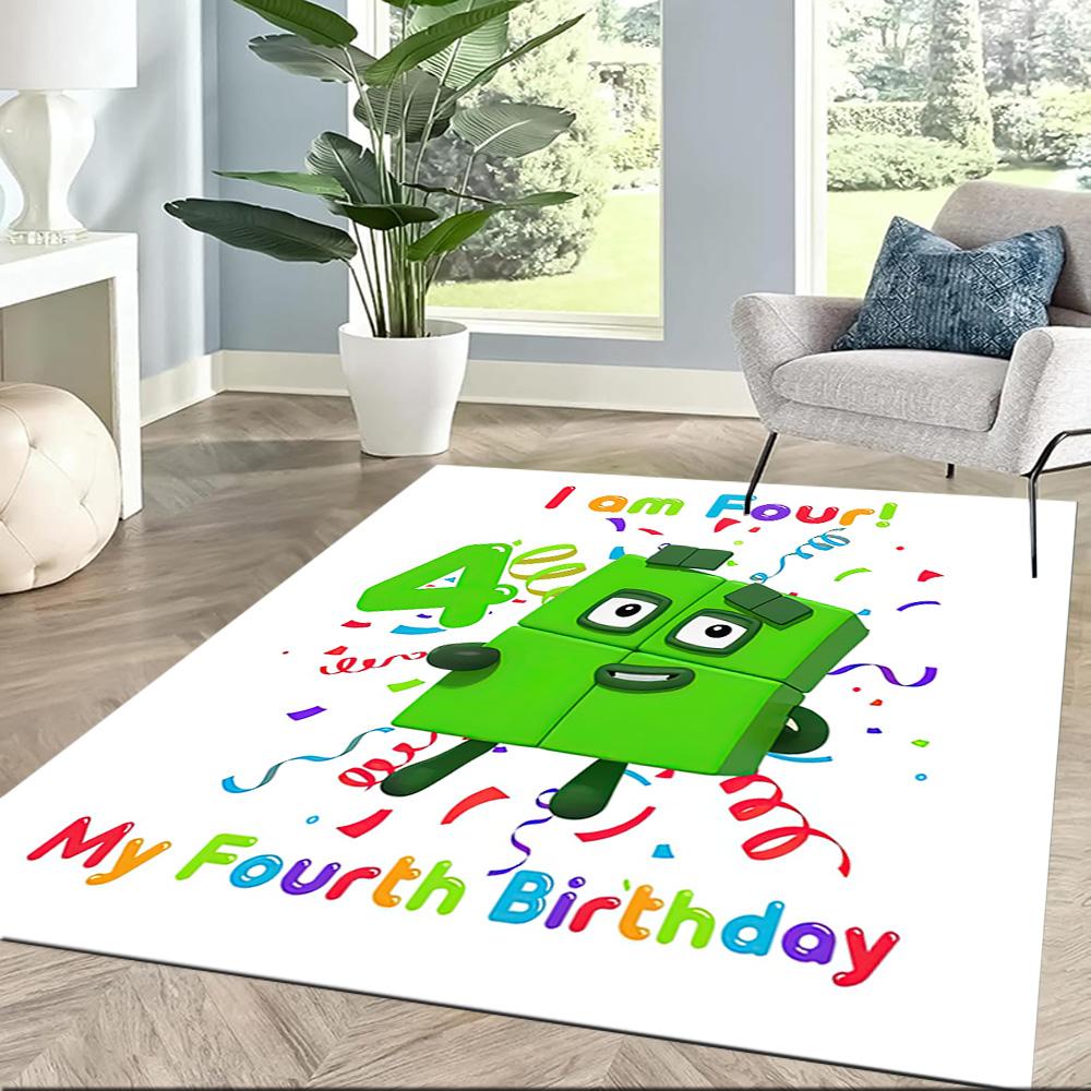 Numberblocks Area Rug Perfect for Entryway Outdoor Playrooms Foyer Anti-slip Rug Anime Office Decor Best for Christmas