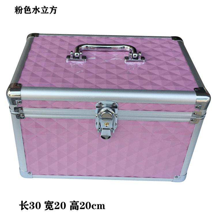 Large steel-reinforced cosmetic case with aluminum alloy frame,double-layer portable toolbox for foot bath tools