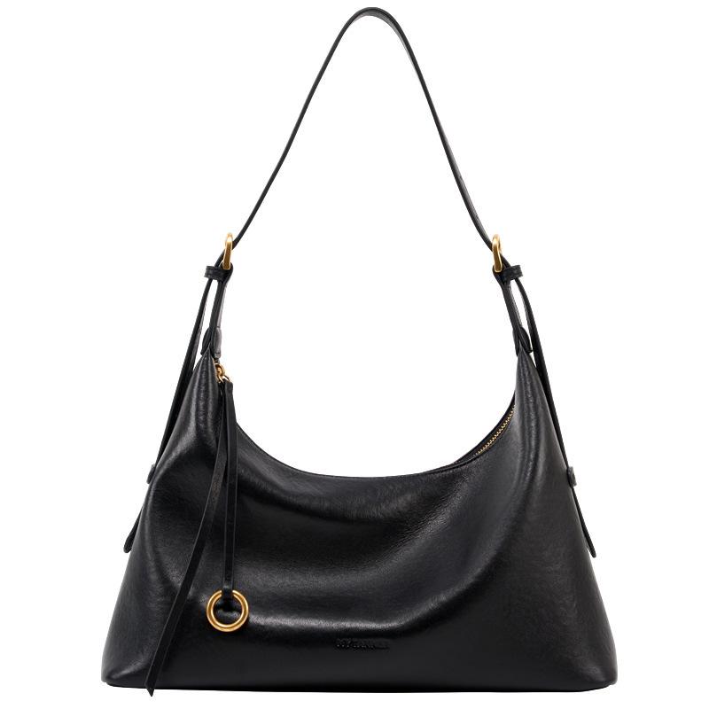 

New tote bag versatile first layer vegetable tanned cowhide shoulder underarm leather women s bag large capacity commuter women s bag 35*11*21CM