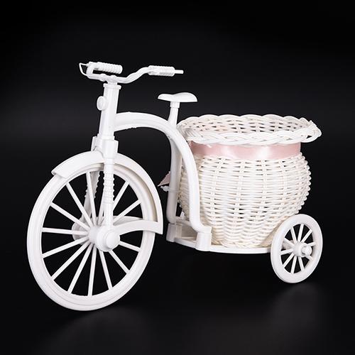 Rattan Vase Flower Basket Small Rattan Tricycle Photography Props Creative Bicycle Flower Basket Party Wedding Decoration