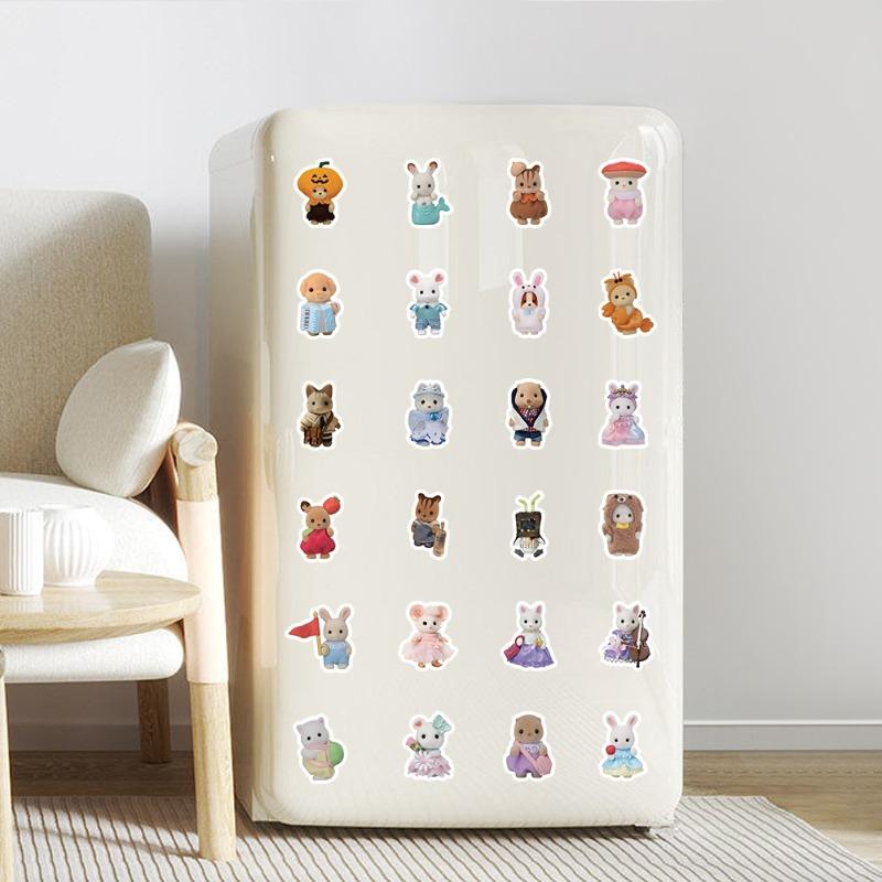 103Pcs Cartoon Sylvanian Families Cute Creative Decorative Stickers