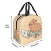 Custom Chilling Capybara Insulated Lunch Bag for Women Portable Cooler Thermal Lunch Box Kids School Children