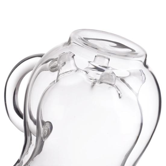 Clean Products Cute Cow Cană de sticlă cu două straturi, Suc de Lapte, Cafea, 250 ml Cană de smântână cu mâner