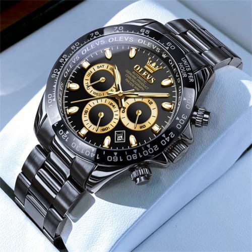 OLEVS Watch Men's Automatic Arm Watch Men's Black Popular Watch Automatic Belt 3 ATM Water Resistant Luminous Calendar Date Skeleton Fashion Black