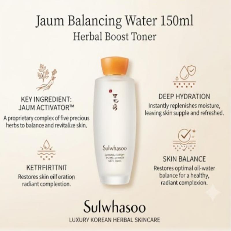Sulwhasoo Jaum Balancing Water 150 ml Bylinný posilující tonikum pro vyváženou a zářivou pleť
