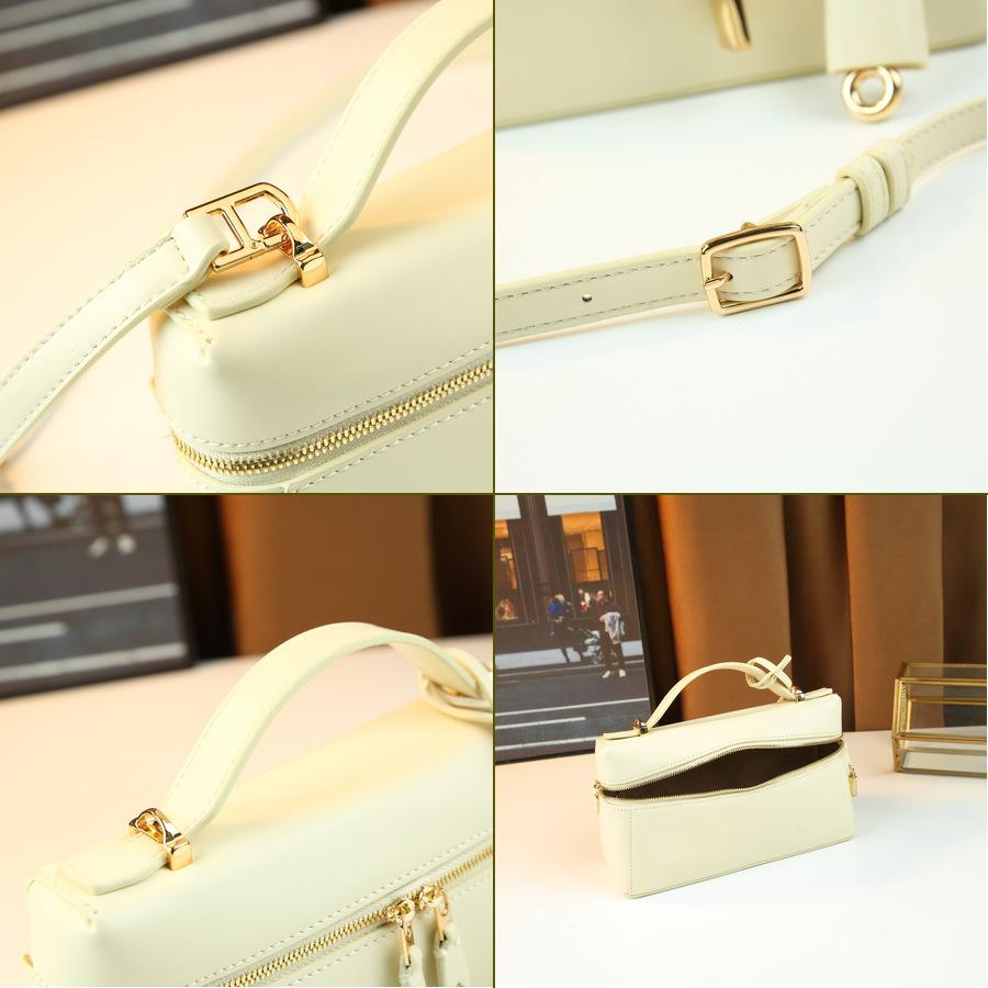 Stylish Solid Color, Convenient And Versatile For Going Out, Women'S Portable Lunch Box Bag, Simple And High-Texture Shoulder Crossbody Pillow Bag