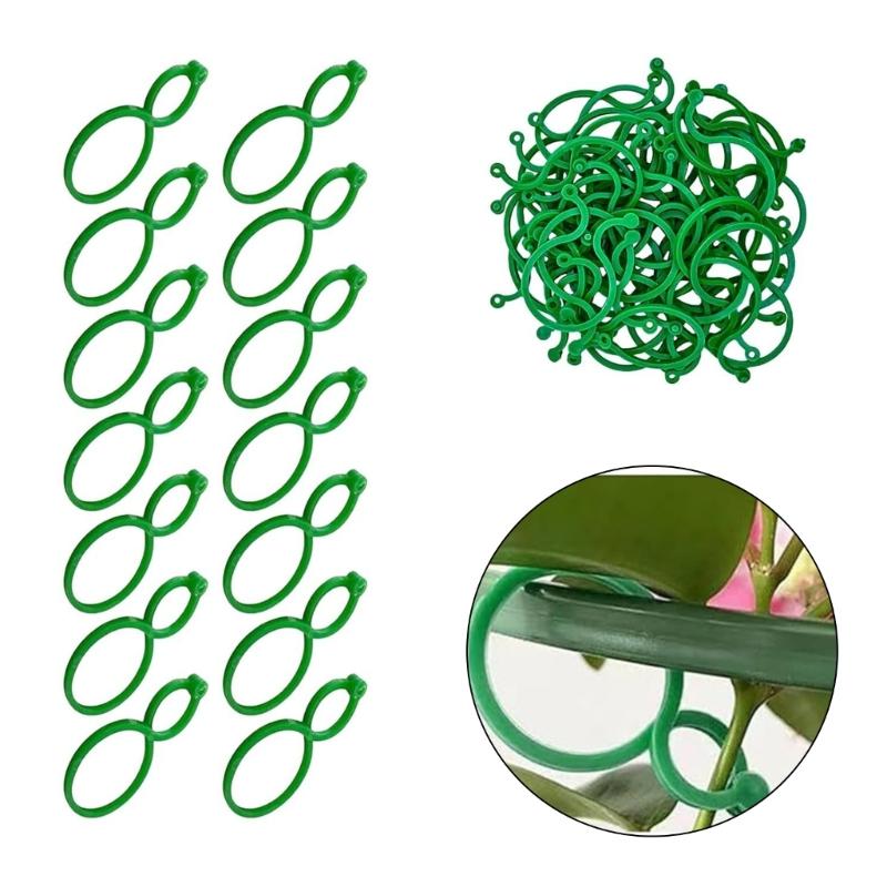 500Pcs Garden Vine Strapping Clips Plant Bundled Buckle Rings Holder Tomato Garden Plant Stand Garden Decors Accessories