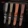 Vintage Brown Top-Grain Leather Watch Strap 20mm 22mm Handmade Stitching Cowhide Watch Band Men Women Pin Buckle Soft Wristband