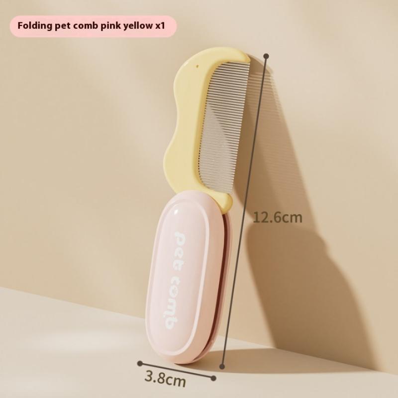 Pet Folding Facial Cleaning Comb Removes Tear Stains Row Comb Portable Dog Hair Repair Scissors Cat Hair Comb Pet Clean Supplies