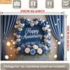 2D Wedding Anniversary Photography Background, Elegant Blue & White Flower Decor