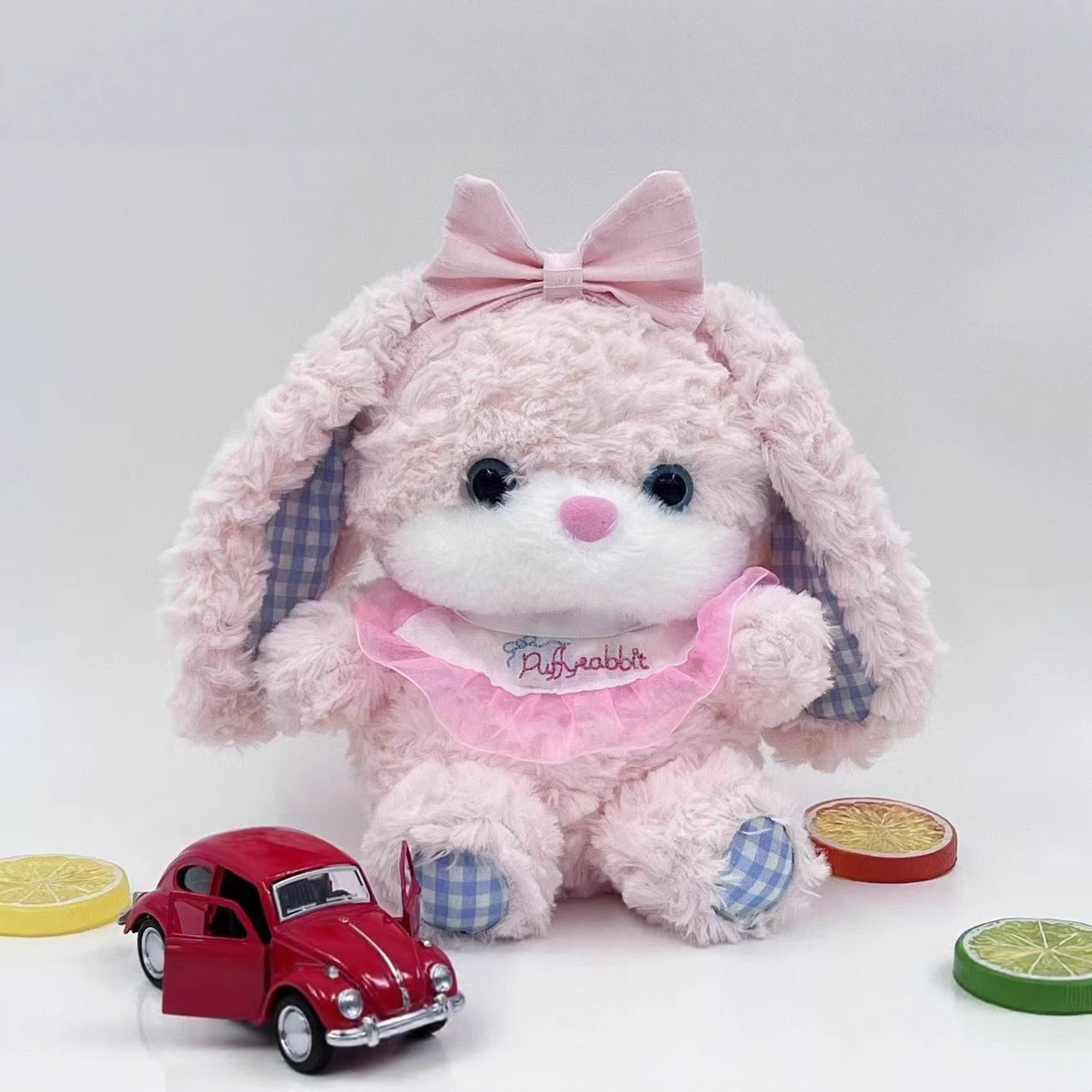 

Новая серия плюшевых кукол «Кролик-пушистик», креативный шарф, розовая кукла-кролик, подарки на день рождения друзьям, украшения 22cm