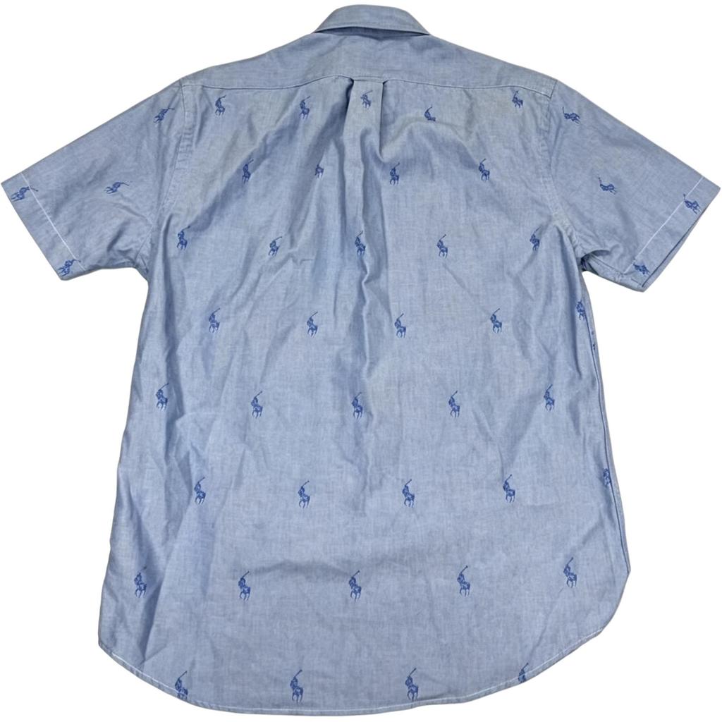 Polo Ralph Lauren Hemd mit durchgehendem Print und besticktem Pony, ein Knopf, kurze Ärmel, Herrenhemden 710745729-001