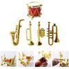 Toyvian Miniatur Musikinstrument Set Kunststoff Saxophon Trompete Trommel Figuren Puppenhaus Musikinstrument Modelle Ornament für Mini Haus Musikalisch