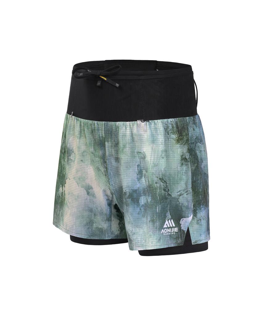 Oniji Two-In-One Running Shorts 360° Storage Pocket Mp57 (Blue Tie-Dye)