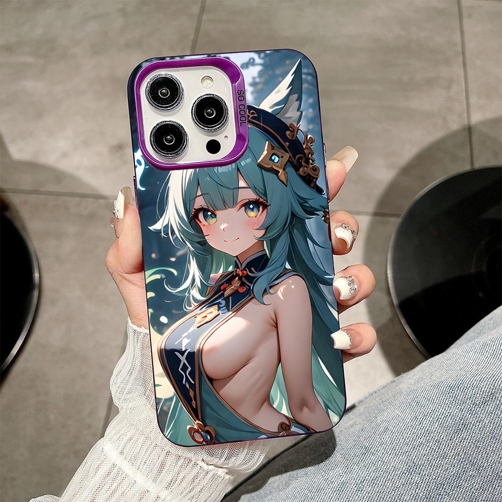 

HSR Huohuo Purple Translucent Mobile Phone Case for iPhone 17 16 15 14 13 12 11 X XR XS Air Pro Max Plus Colorful Cover iPhone 16 Plus