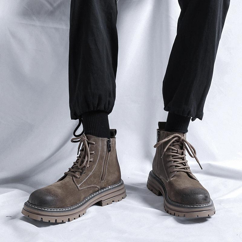 Martin boots men's 2024 new summer zipper high-top shoes retro casual inner height-increasing tooling men's boots 4510-R