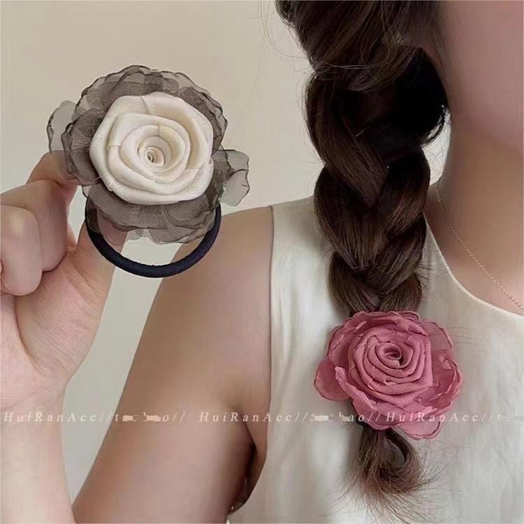 Atmosphere God - New Chinese Style Rose Hair Tie Rubber Band for Women 2024 | High-End Accessory