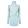 Off White Womens/Ladies Tie Dye Bodycon Long-Sleeved Mini Dress