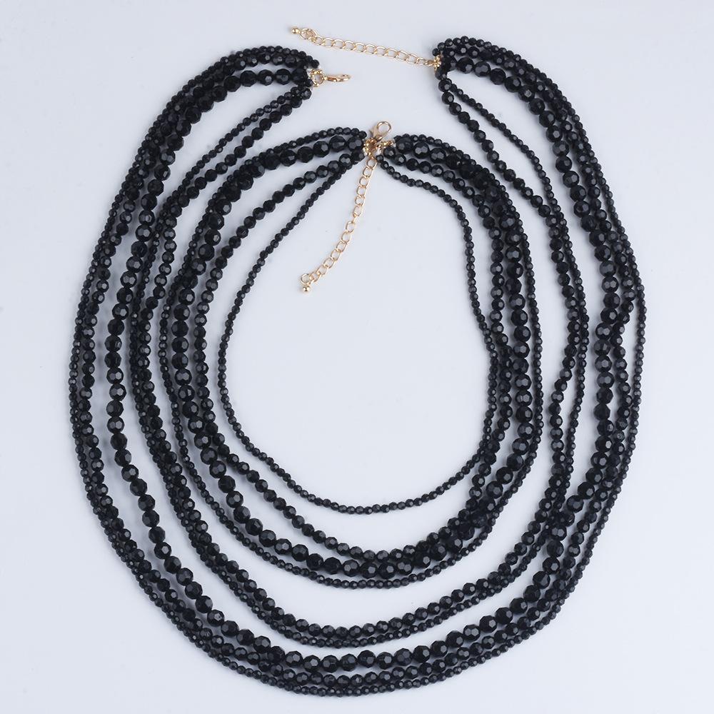 Fashion Z Bohemian Multilayer Resin Handmade Beaded Clavicle Necklace Sweater Chain Women