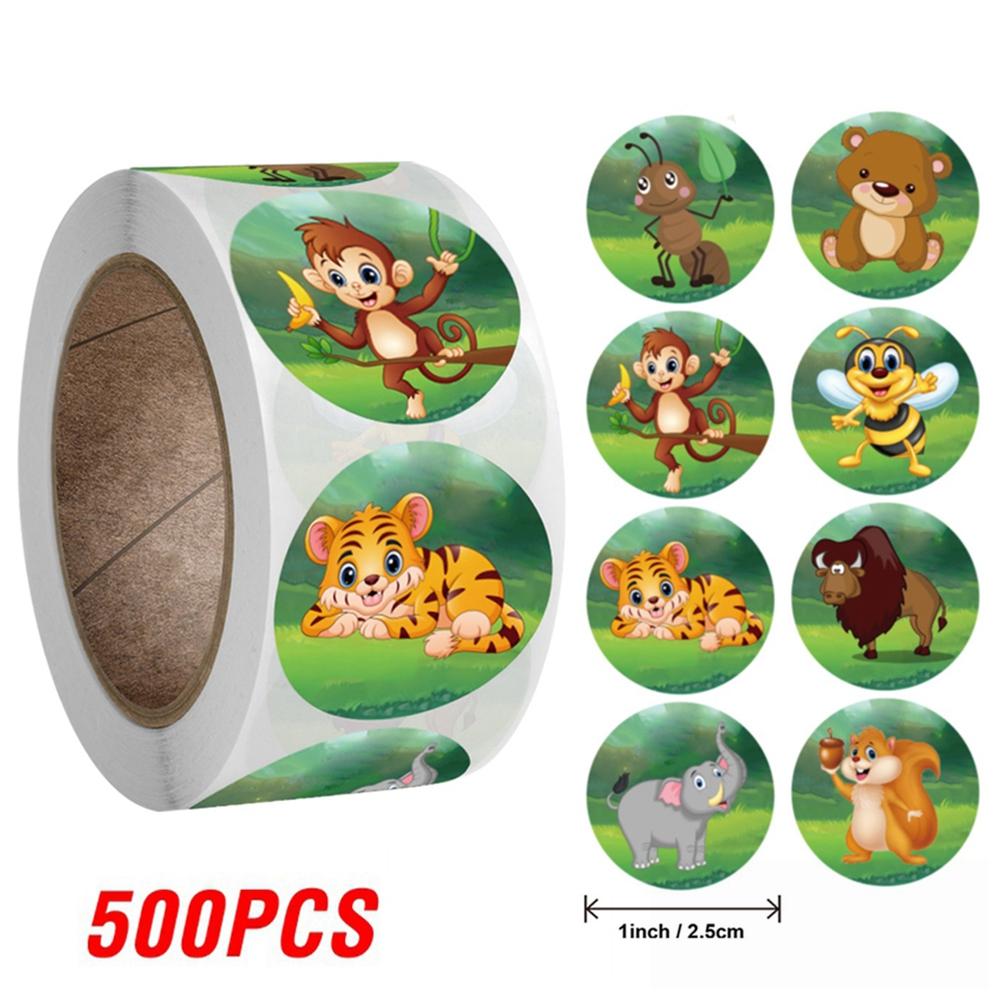 100-500pcs Cute Bear Thank You Sticker Children Sealing Labels Sticker for Gift Envelope Kid Gift Packaging Decorative Stickers