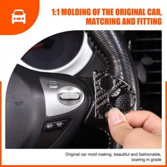 Soft Carbon Fiber Steering Wheel 4 Buttons Trim Sticker For Nissan Juke 2011-19